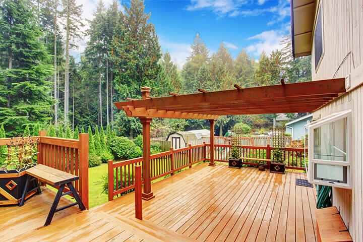 structure over a large deck