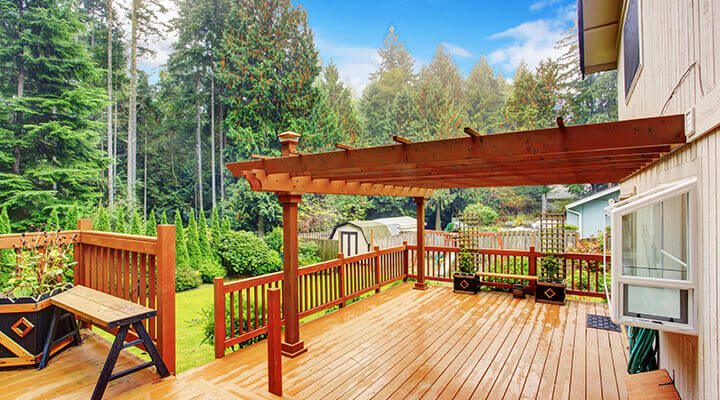 structure over a large deck