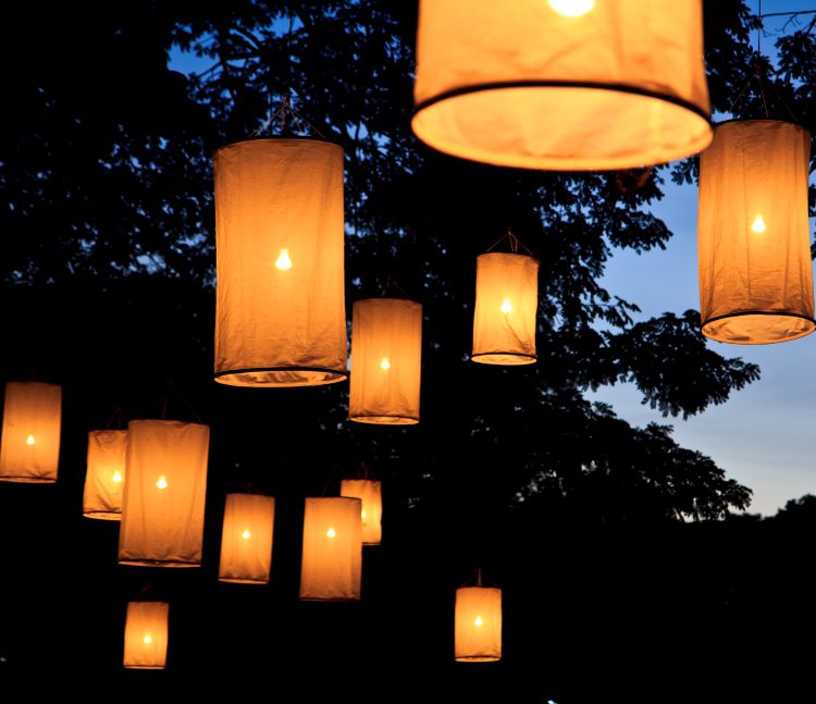 Floating Lanterns at Night
