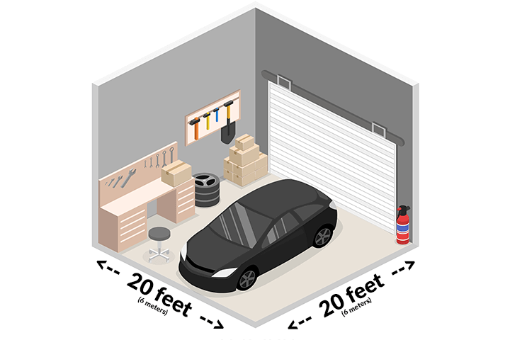 cutaway of a garage