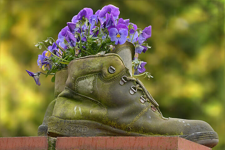 boot flower pot