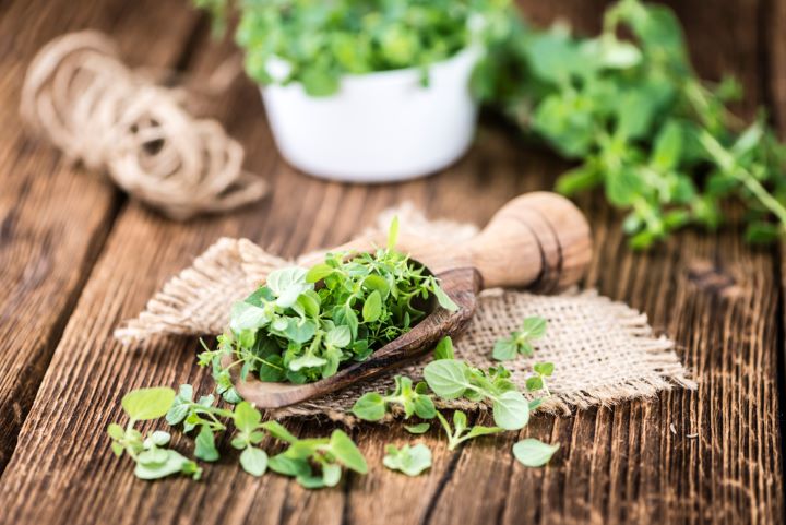 oregano leaves on table