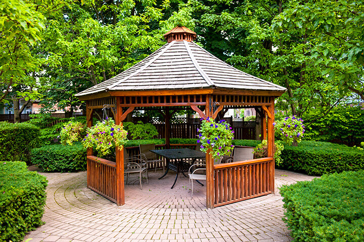 typical wooden gazebo