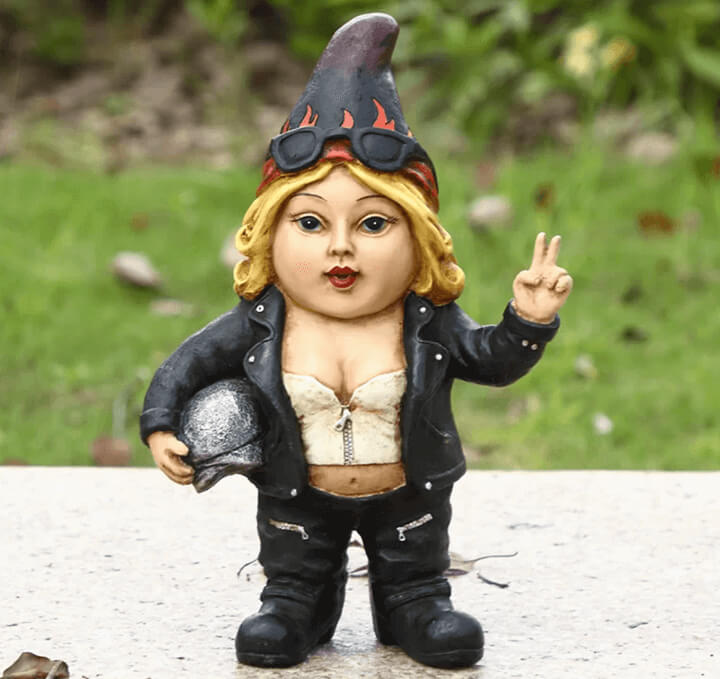 girl biker gnome