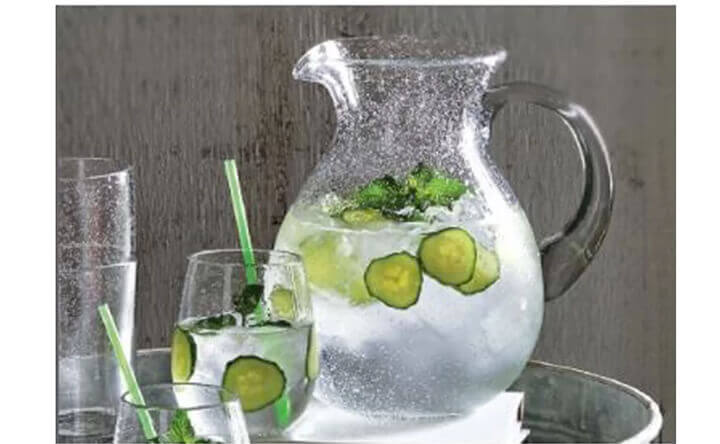 large bubble glass pitcher