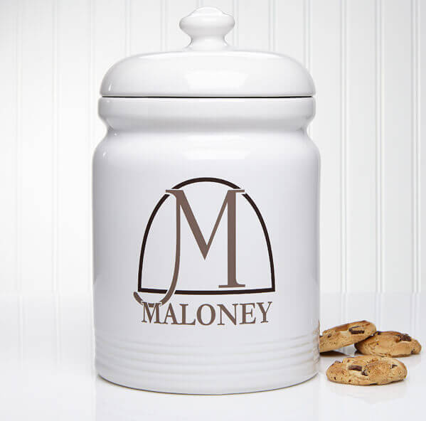 monogrammed cookie jar