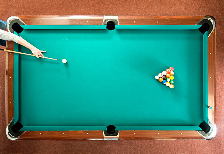 overhead image of a pool table