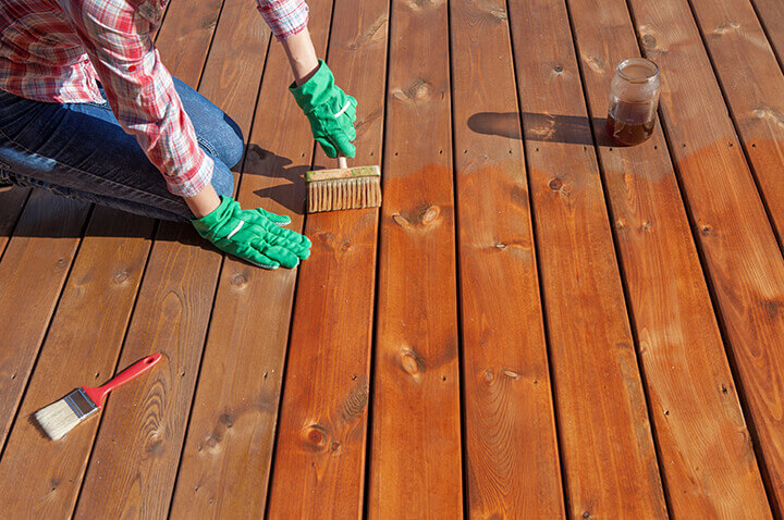 staining a deck