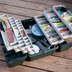 You can use a tackle box to store your small parts like nuts and bolts. Also, it's portable!