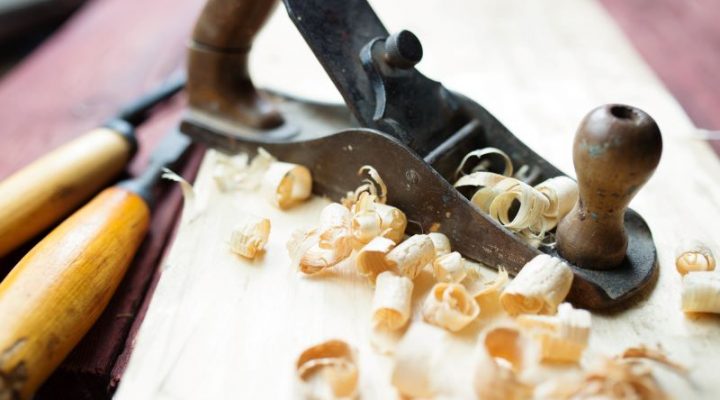 Wood shavings from plane