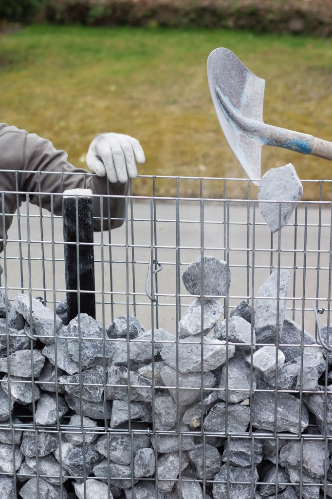 Making of gabion wall