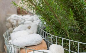 Garden wall made from loose stones