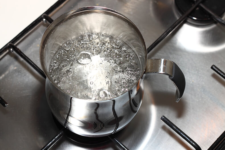 water boiling on the stove