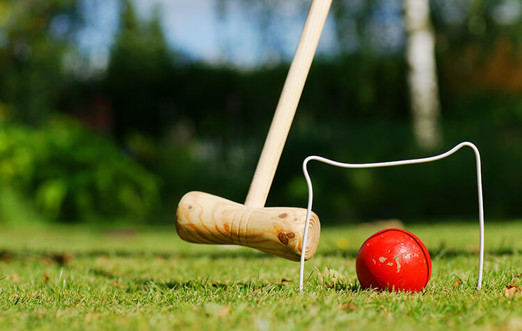 playing croquet