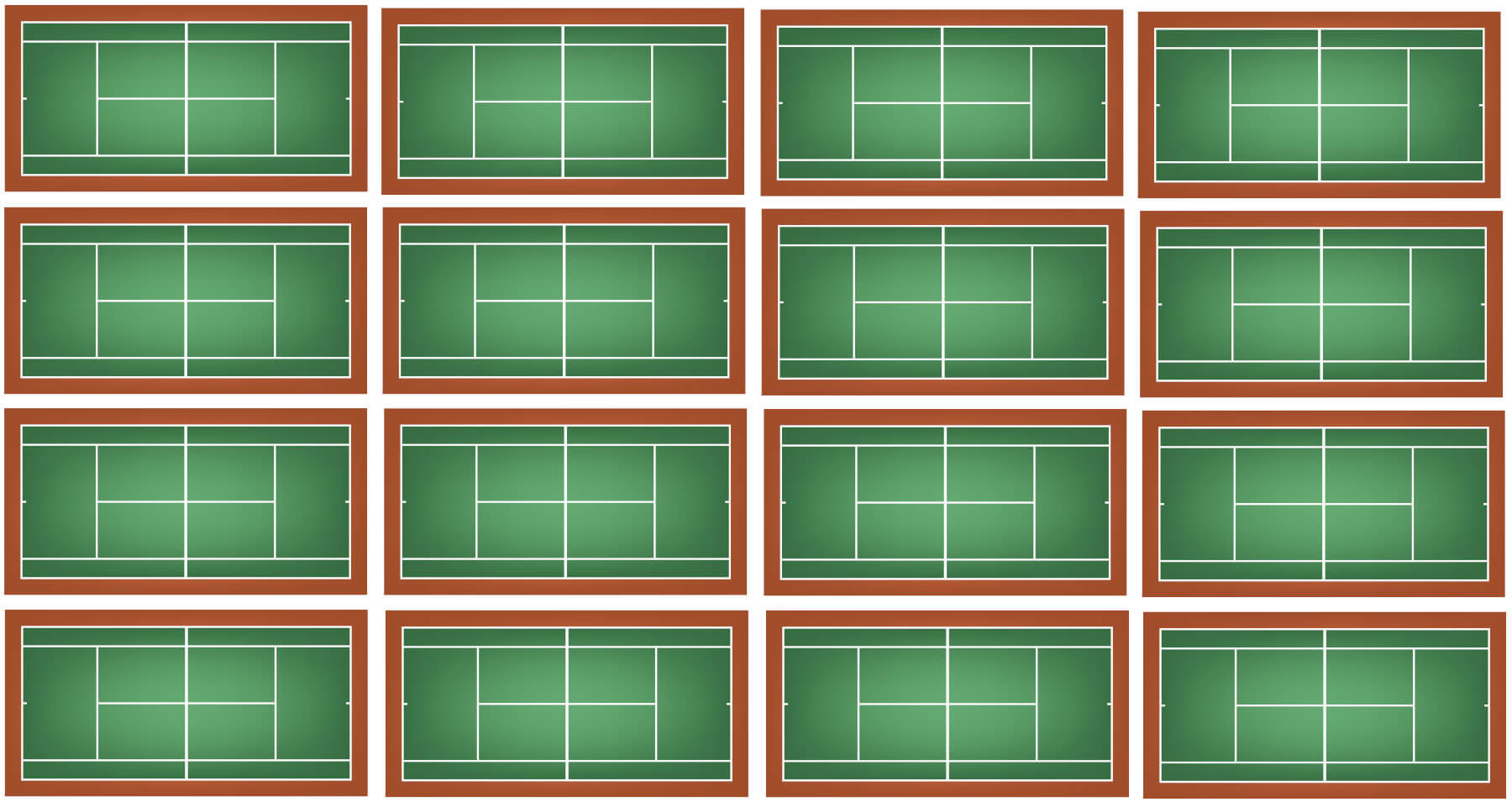 16 Tennis Courts side by side