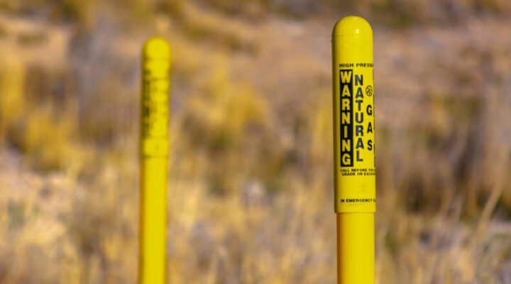 buried natural gas line marker